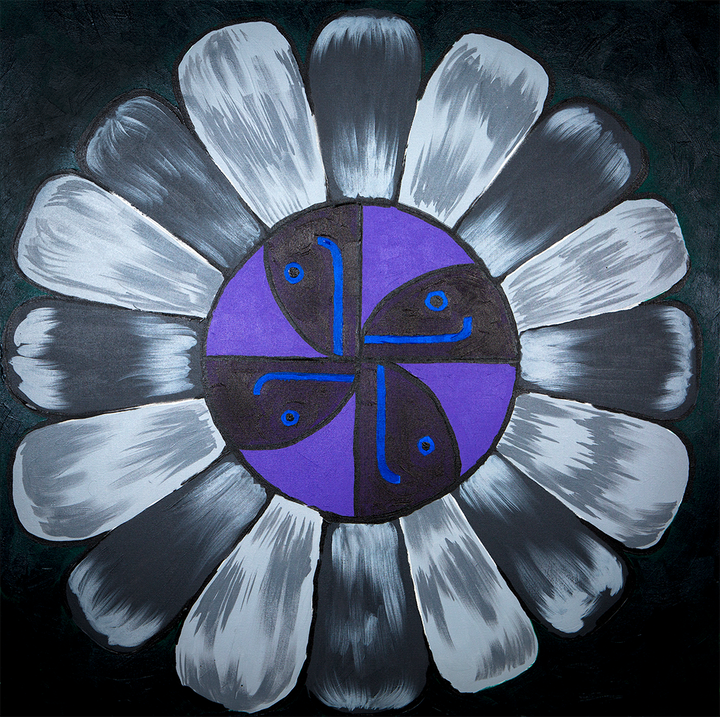 Mark Gonzales shiny grey peddles, 2017