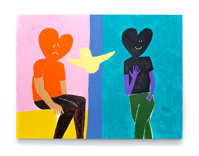 Mark Gonzales - Untitled Heart Head Painting #5