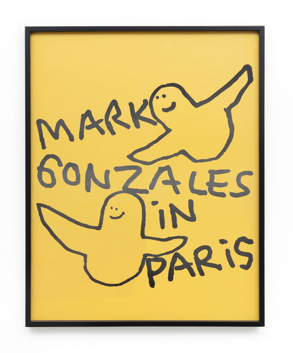 Mark Gonzales In Paris Street Poster Yellow